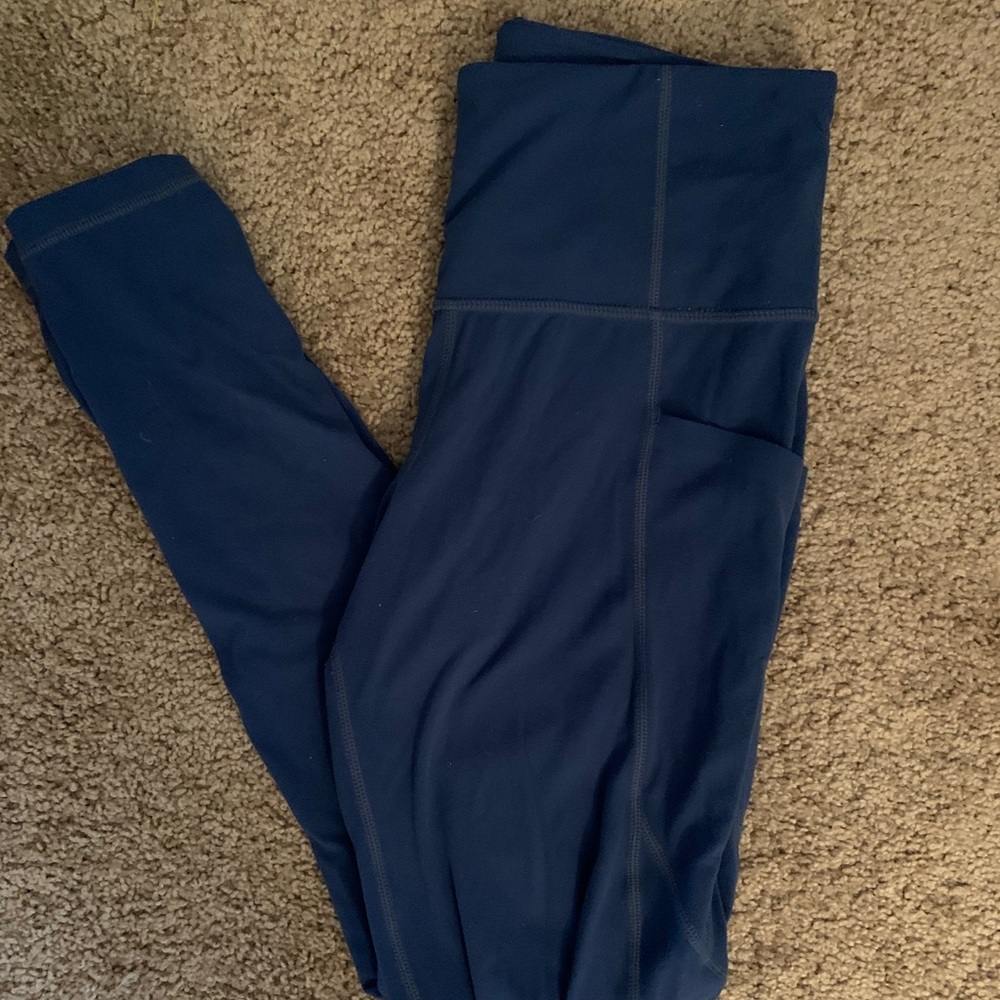 Blue Athleta Leggings with pockets